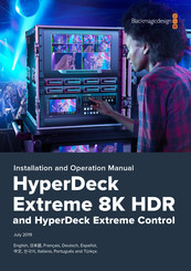 Blackmagic Design HyperDeck Extreme Control Manual De Instalación Y Funcionamiento