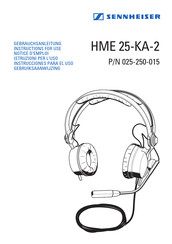 Sennheiser HME 25-KA-2 Instrucciones Para El Uso