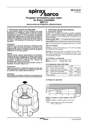 Spirax Sarco MST 21 Instrucciones De Instalación Y Mantenimiento