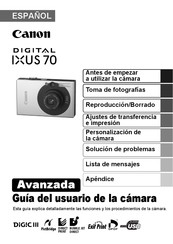 Canon DIGITAL IXUS 70 Guia Del Usuario