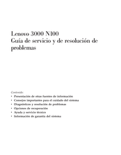 Lenovo 3000 N100 Guía De Servicio Y De Resolución De Problemas