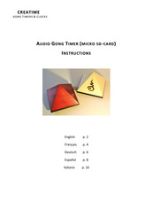 CREATIME AUDIO GONG TIMER Instrucciones