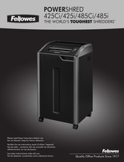 Fellowes POWERSHRED 425Ci Manual Del Usuario