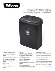 Fellowes Powershred H-8Cd Manual Del Usuario