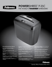 Fellowes POWERSHRED P-35C Manual Del Usuario