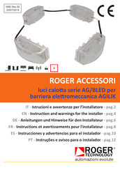 Roger Technology AG/BLED Serie Instrucciones Y Advertencias Para El Instalador