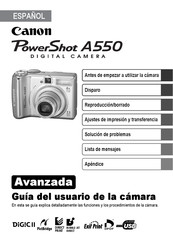 Canon PowerShot A550 Guia Del Usuario