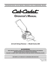 Cub Cadet 260 Serie Manual Del Operador