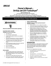 Dri-Eaz Jet CXV TurboDryer Manual Del Propietário