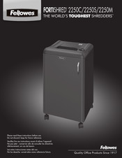 Fellowes FORTISHRED 2250C Manual Del Usuario