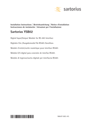 Sartorius YSB02 Instrucciones De Instalación