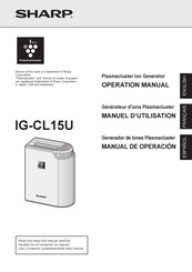 Sharp Plasmacluster IG-CL15U Manual De Operación