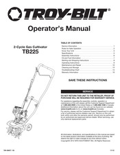 Troy-Bilt TB225 Manual Del Operador