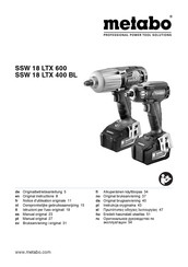 Metabo SSW 18 LTX 600 Manual Original
