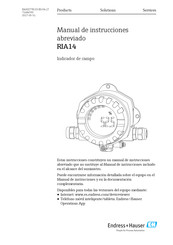 Endress+Hauser RIA14 Manual De Instrucciones Abreviado