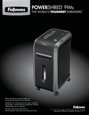 Fellowes POWERSHRED 99Ms Guia De Inicio Rapido