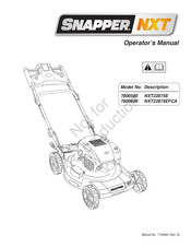 Snapper NXT22875E Manual Del Usario