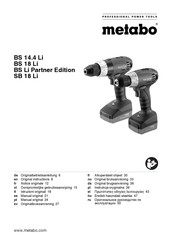 Metabo BS Li Partner Edition Manual Original