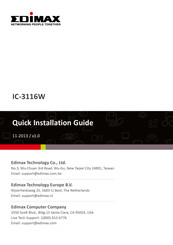 Edimax IC-3116W Guía De Instalación Rápida