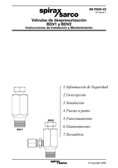 Spirax Sarco BDV2 Instrucciones De Instalación Y Mantenimiento