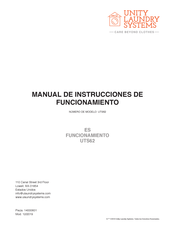 UNITY LAUNDRY SYSTEMS UTS62 Manual De Instrucciones De Funcionamiento