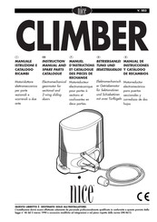 Nice CLIMBER CR 2024 Manual De Instrucciones Y Catálogo De Recambios