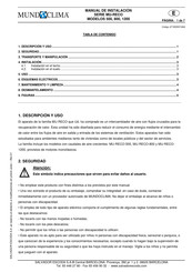 mundoclima MU-RECO Serie Manual De Instalación