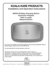 Koala Kare KB200-SS Instrucciones De Instalación Y Funcionamiento