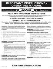 AirKing Professional B900 Instrucciones Importantes - Manual De Operación