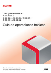 Canon imageRUNNER ADVANCE C2020L Guía De Operaciones Básicas