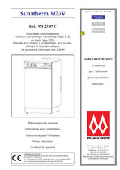 FRANCO BELGE Sunatherm 3123V Notice De Référence