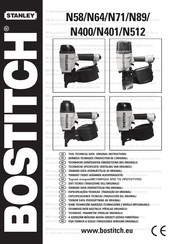 Stanley BOSTITCH N400 Especificacion Técnicas