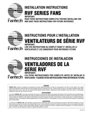 Fantech RVF Serie Instrucciones De Instalación