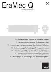 Nice EraMec Q Instrucciones Y Advertencias Para La Instalación Y El Uso