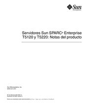 Sun Microsystems SPARC Enterprise T5220 Notas Del Producto