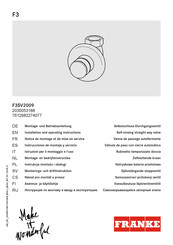 Franke F3SV2009 Instrucciones De Montaje Y Servicio