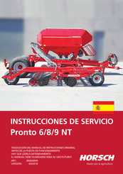 Horsch Pronto 6 NT Instrucciones De Servicio