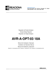 REACIONA AVR-A-OPT-03 Manual De Instalación Y Operación