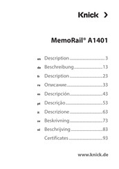 Knick MemoRail A1401 Manual Del Usuario