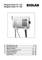 Ecolab Penguin Foam 1P - CA Direcciones Para El Uso