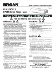Broan EVOLUTION 1 QP142WW Manual Del Usario