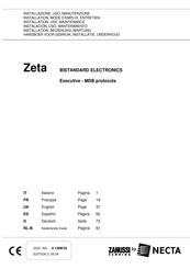 Necta ZANUSSI ZETA Instalación, Uso, Mantenimiento