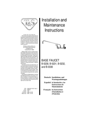 T&S B-0232 La Instalación Y Las Instrucciones De Mantenimiento