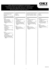 Oki D22830A Información Sobre Seguridad, Garantía, Y Regulaciones