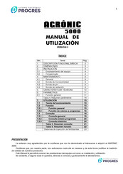 Sistemes Electrònics Progrés s.a. Agrónic 5000 Manual De Utilización