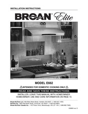 Broan Elite E662 Instrucciones De Instalación