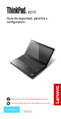 Lenovo ThinkPad X270 Guía De Seguridad, Garantía Y Configuración