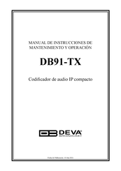 DEVA Broadcast DB91-TX Manual De Instrucciones De Mantenimiento Y Operación