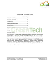 GreenTech PH-200 Manual De Usuario