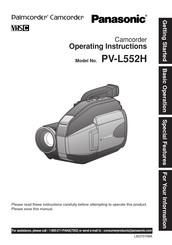 Panasonic Palmcorder PV-L552H Instrucciones De Operación